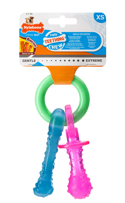 Nylabone Puppy Teething Tutti purulelu pekoni XS