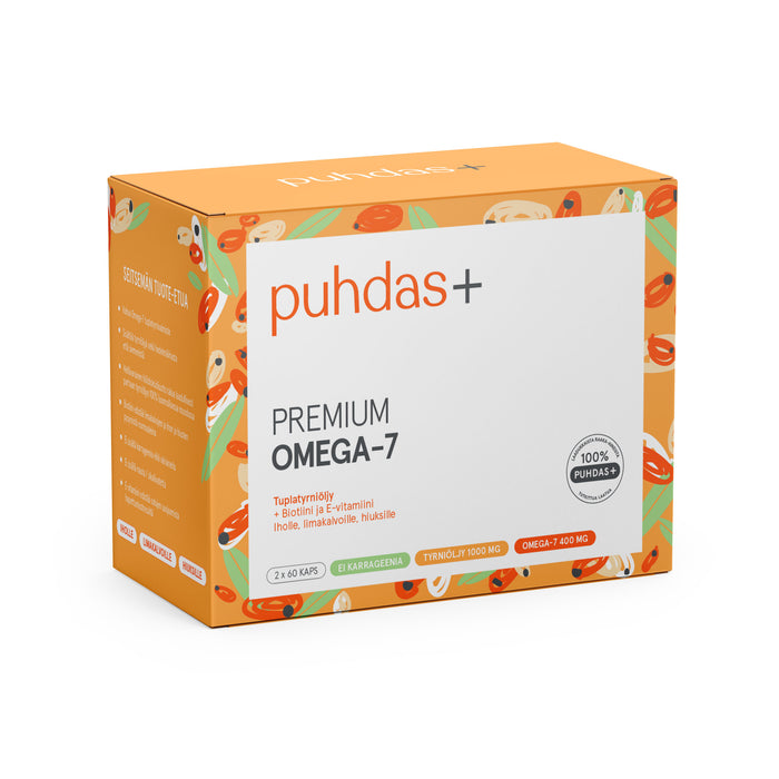 Puhdas+ Premium Omega-7 2 x 60 kapselia SÄÄSTÖPAKKAUS