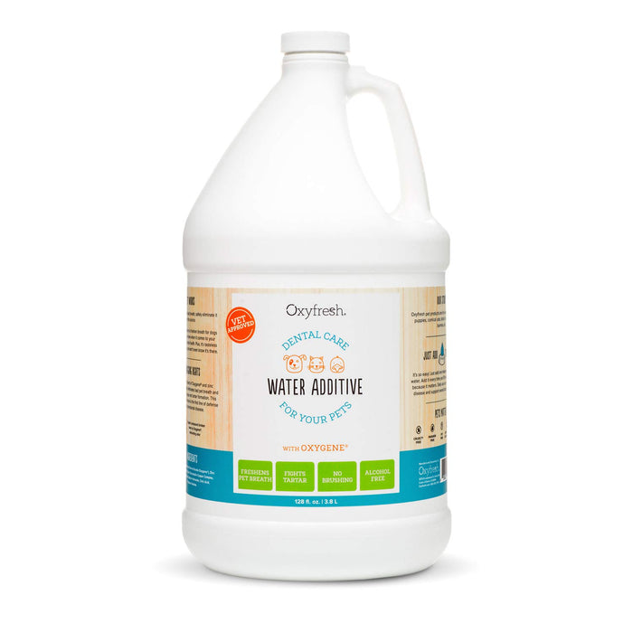 Oxyfresh Water Additive with Oxygene liuos kissalle ja koiralle 3,8 litraa + pumppu SÄÄSTÖPAKKAUS