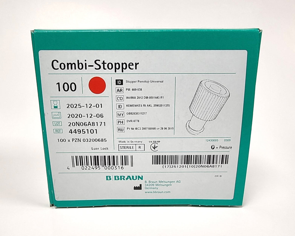 Ruiskun steriili tulppa Combi Stopper luer-lock male ja female 10 kpl