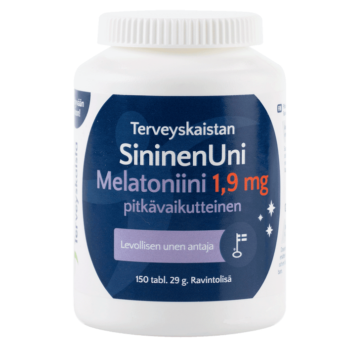 Terveyskaista SininenUni Melatoniini 1,9 mg pitkävaikutteinen 150 tablettia
