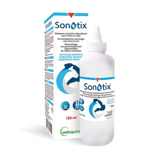 Sonotix korvanpuhdistusliuos koiralle ja kissalle 120 ml