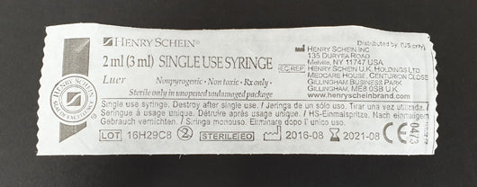 Steriili lääkeruisku muovimännällä 2 ml x 100 kpl