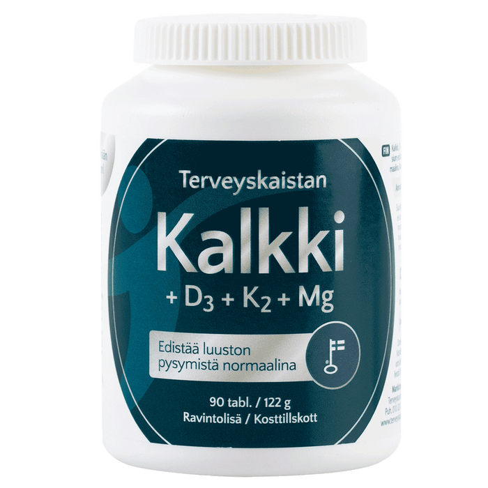 Terveyskaista Kalkki + D3 + K2 + Mg 90 tablettia