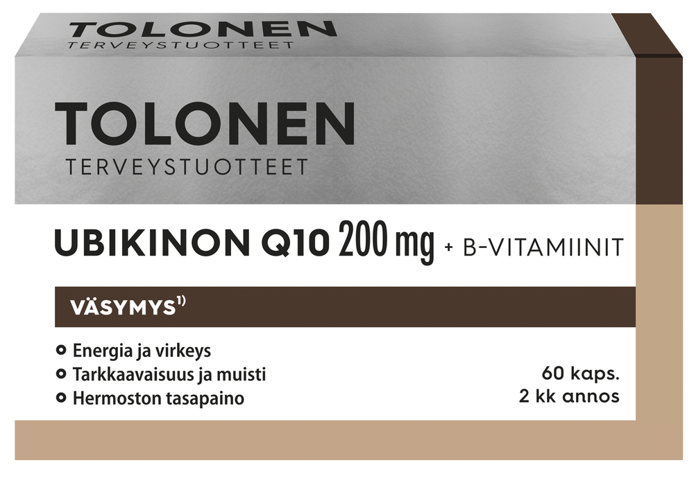 Tri Tolonen Ubikinon Q10 200 mg + B-Vitamiinit 60 kapselia TARJOUS
